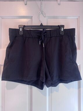 Lululemon Black Athletic Shorts Size 12 Drawstring Waist Lightweight Activewear